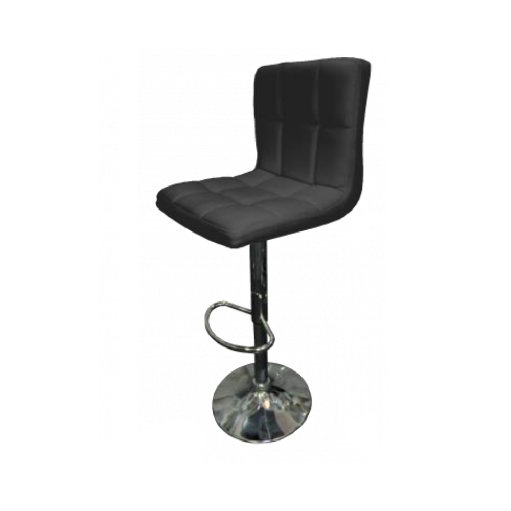 chrome-stool-black chair
