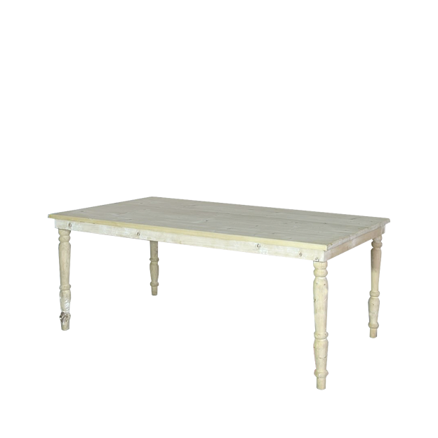 2 Meters White Rustic Table