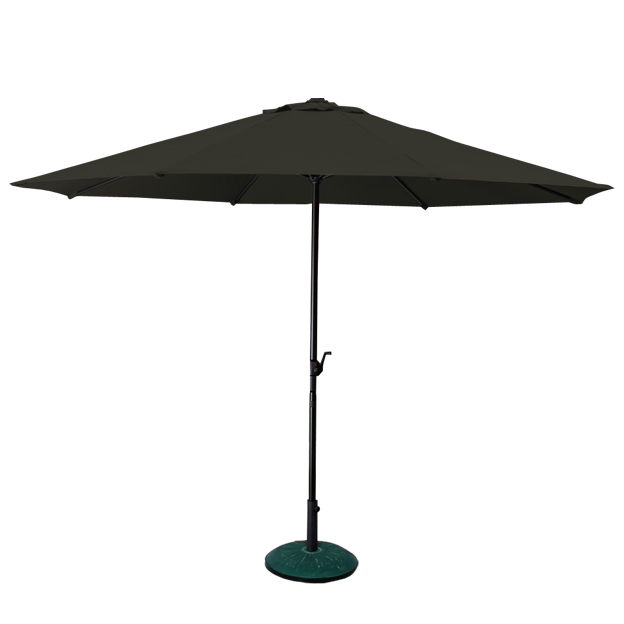 2.7 x 2.7 Black Outdoor Umbrella With Base