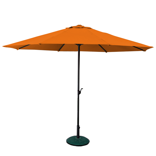 2.7 x 2.7 Orange Outdoor Umbrella With Base