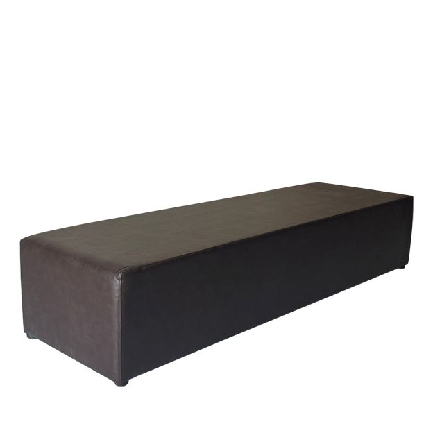 4 Seater Bench Brown Upholstered Ottoman