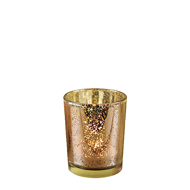 Golden Glass Cup Candle Holder