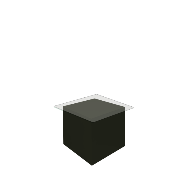 Square Coffee Table with Glass Top - Black