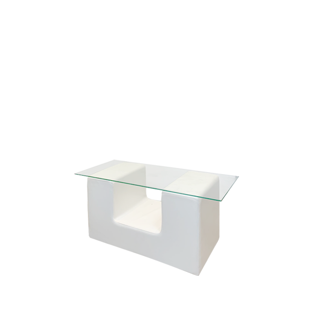U-Shape Coffee Table with Glass Top