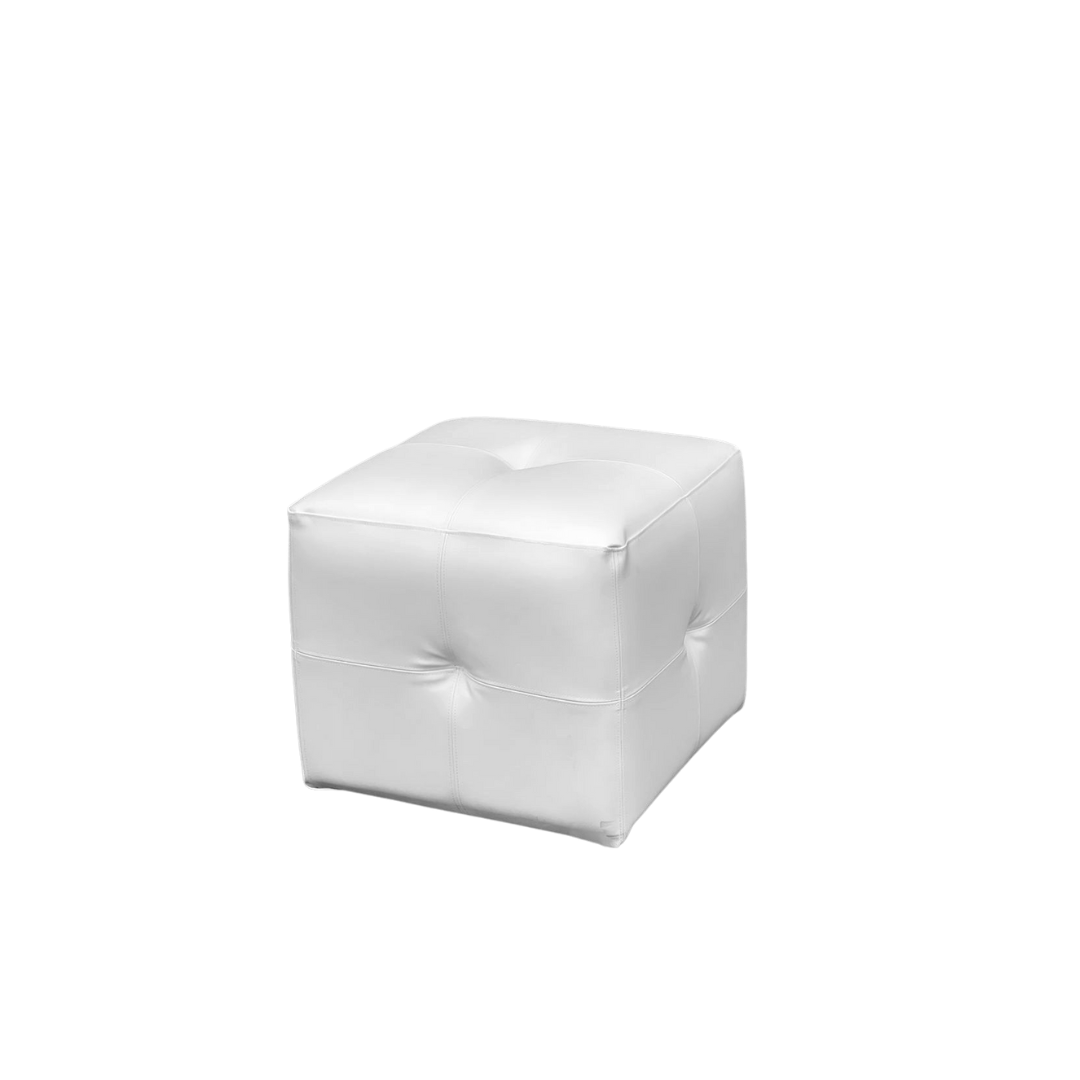 White Square Pouf